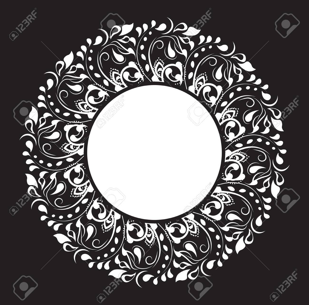 美しい花模様 花サークル フレーム 背景 のイラスト素材 ベクタ Image 2279