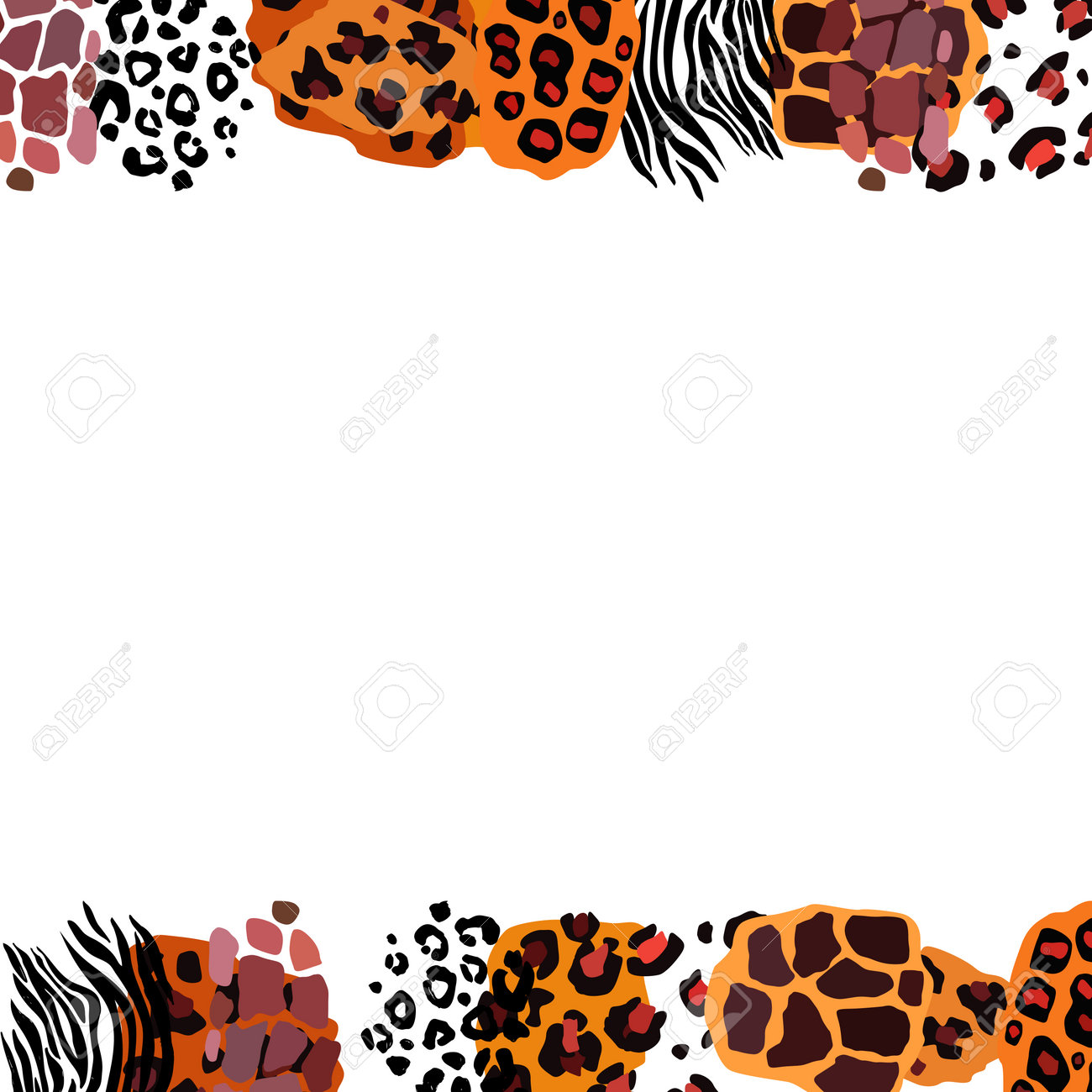 Wild Animal Mix Frame. Jaguar, Leopard, Zebra, Giraffe, Tiger And Cheetah  Border. Abstract Background Vector Illustration Royalty Free SVG, Cliparts,  Vectors, and Stock Illustration. Image 161704772., image size:1300x1300