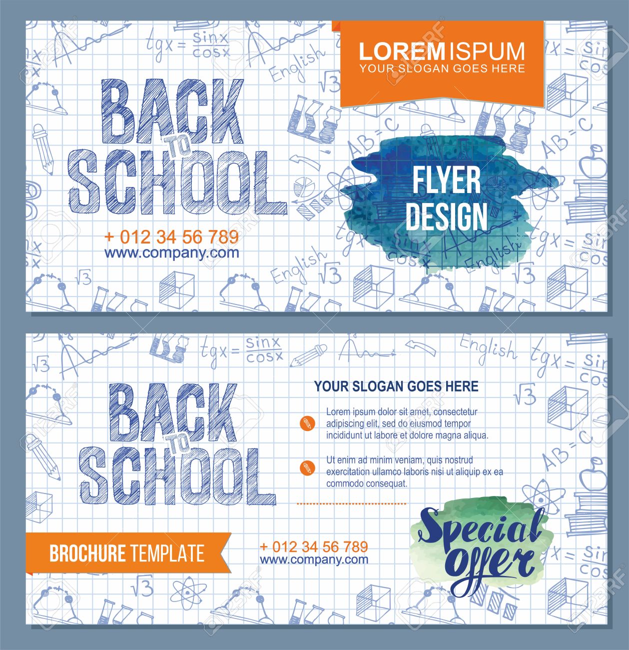 back to school flyer template with different school obgects back to school flyer