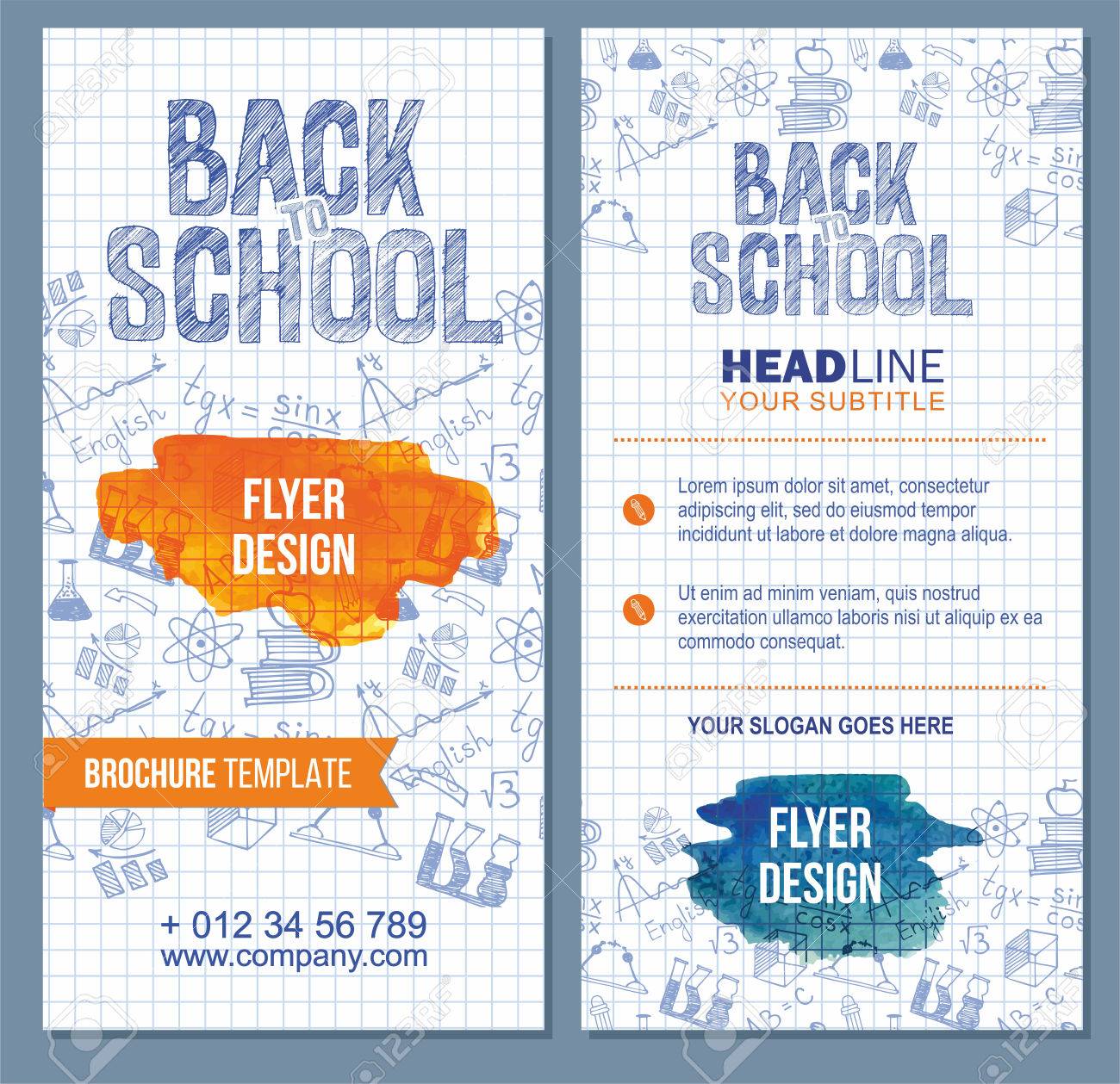 back to school flyer template with different school obgects free back to school flyer template