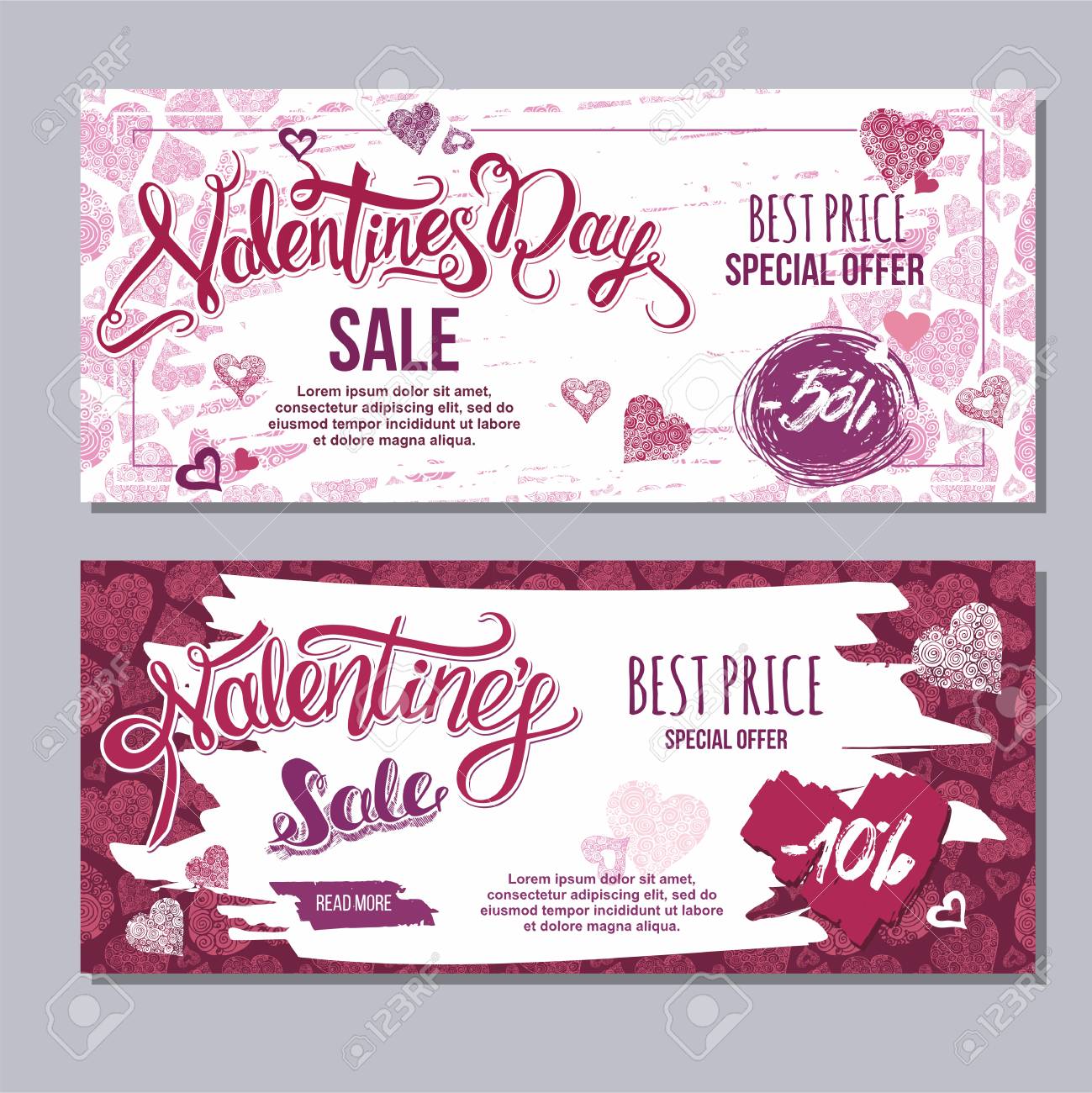 happy valentine day flyer template with hand drawn lettering valentines day flyer template