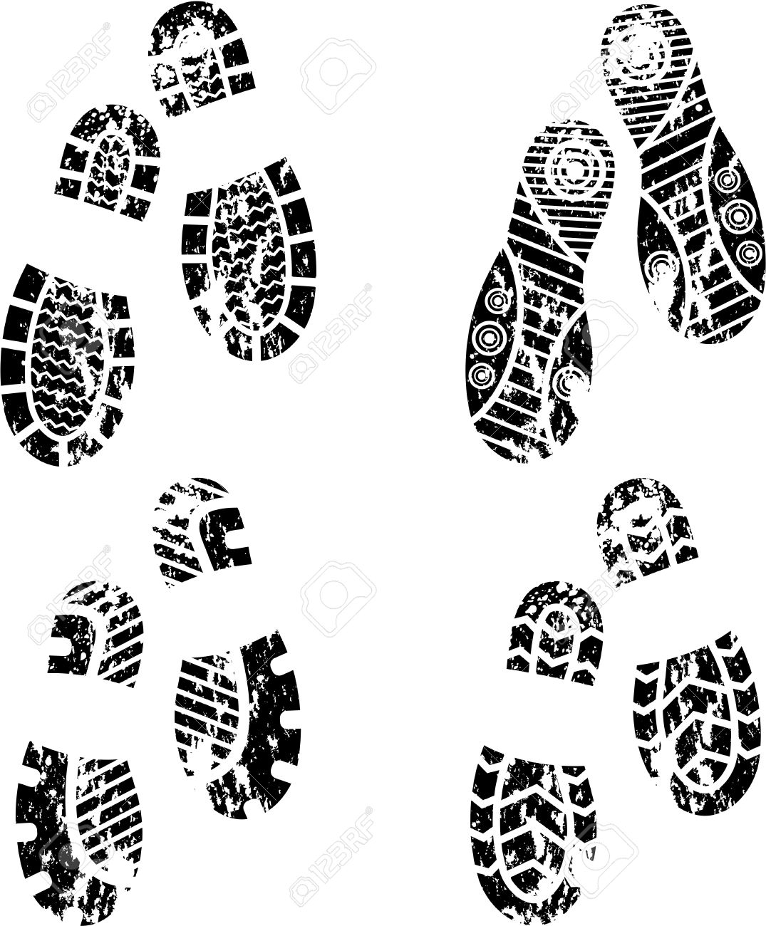 Set of four pairs of shoes print. eps10 - 22200761 Set of four pairs of shoes print. eps10 - 22200761