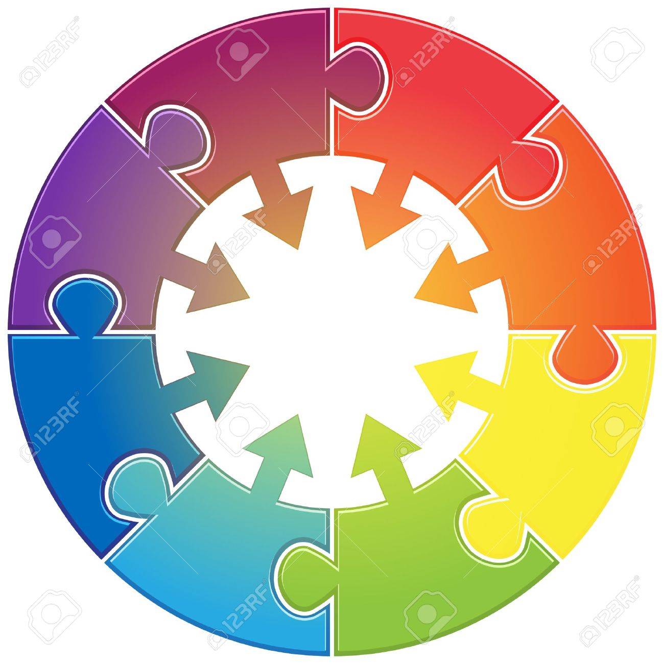 Round chart with puzzles different colors - 22200960 Round chart with puzzles different colors - 22200960
