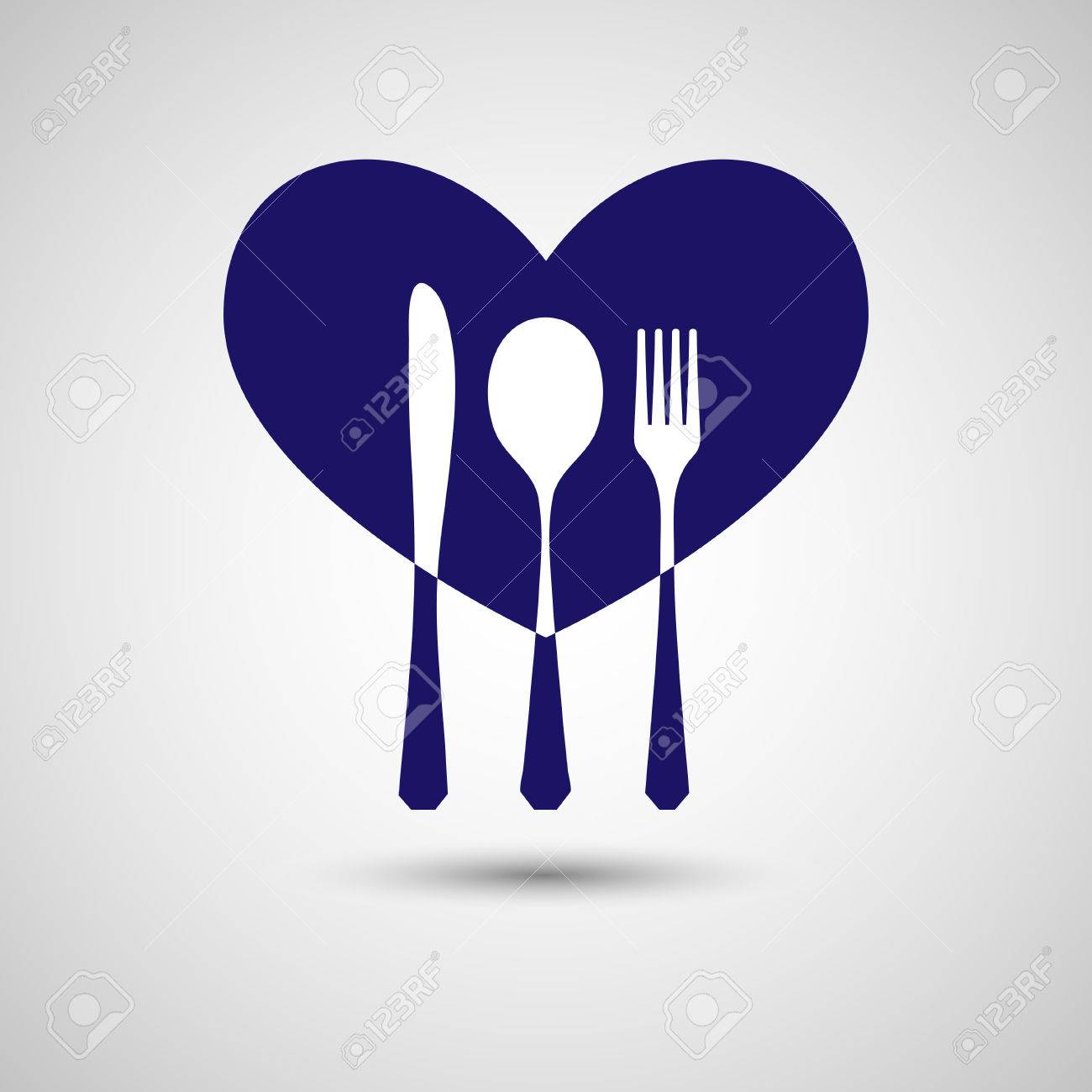 Silhouette Von Messer Gabel Und Loffel Auf Herz Eps10 Lizenzfrei Nutzbare Vektorgrafiken Clip Arts Illustrationen Image 23651053