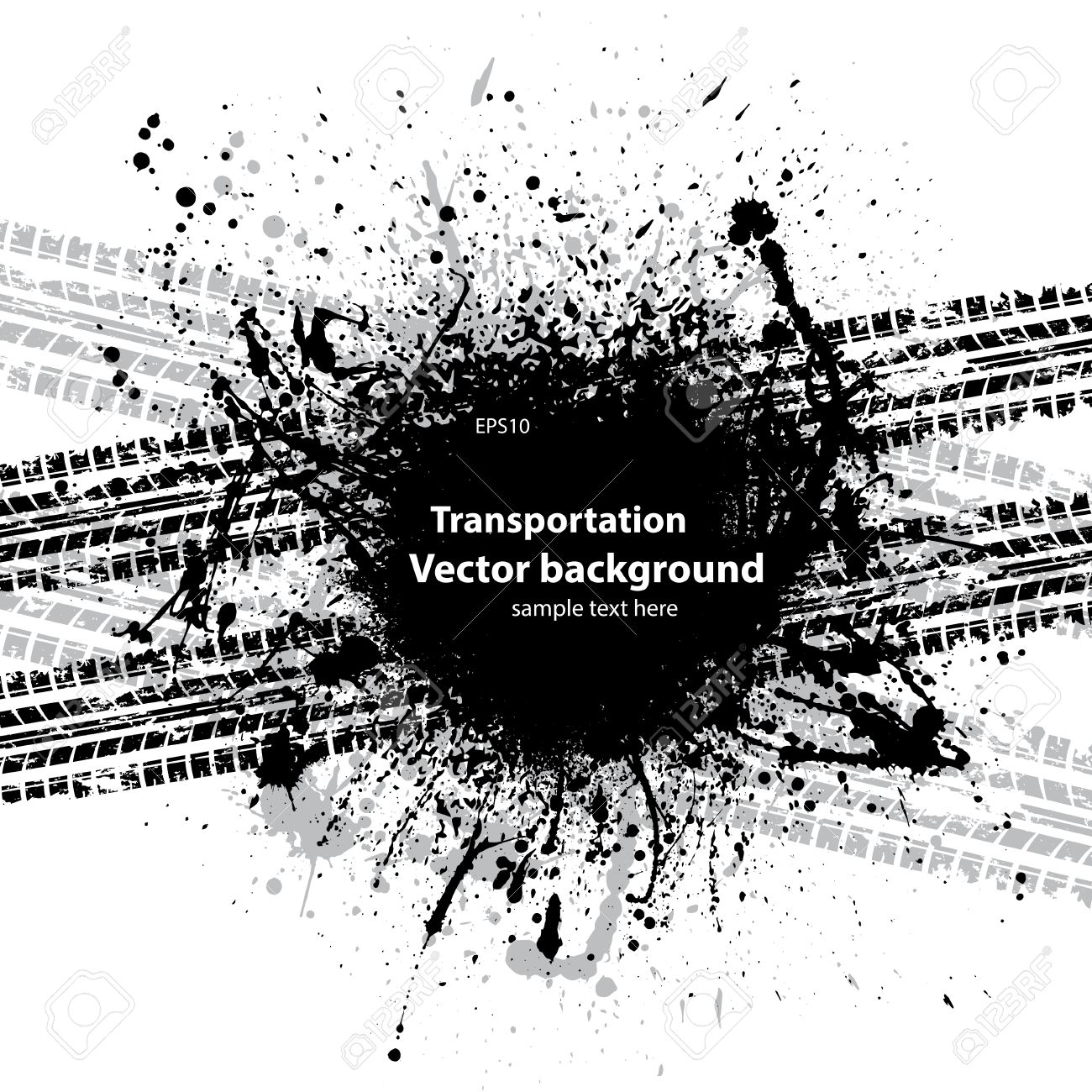 Black grunge ink blots tire track - 32002221 Black grunge ink blots tire track - 32002221