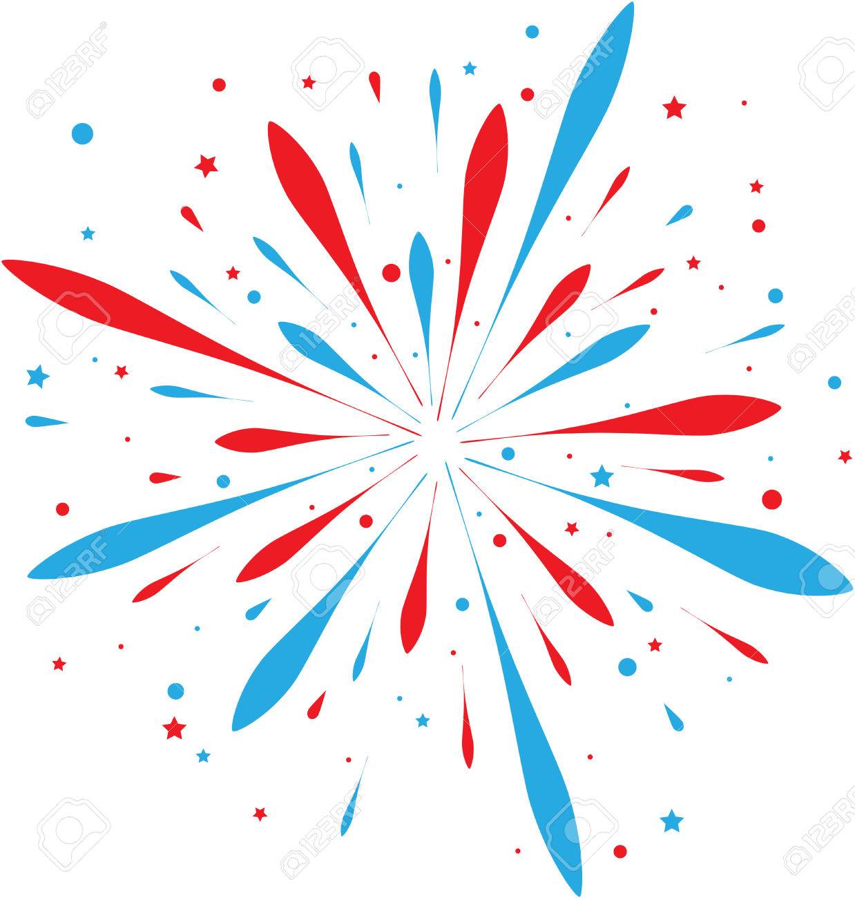 Red And Blue Firework Isolated On White. Eps10 Royalty Free SVG, Cliparts,  Vectors, and Stock Illustration. Image 45501436., image size:1238x1300