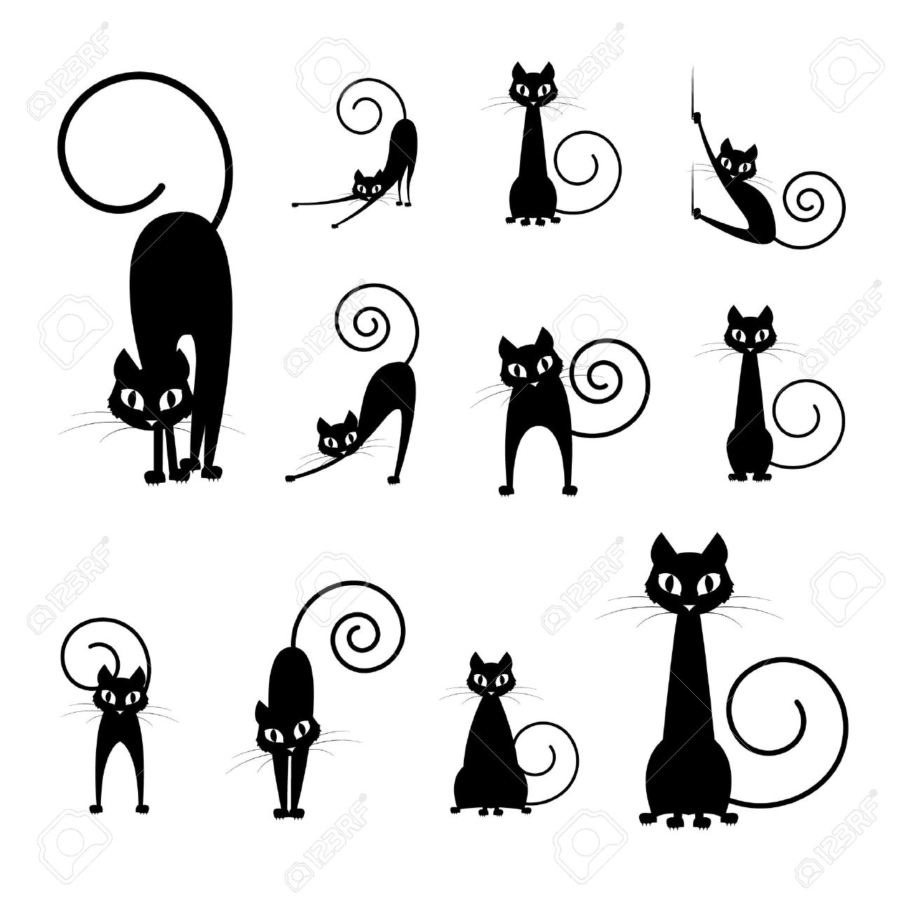 black cat silhouette collections cartoon cat black and white halloween stock vector 48064653 - Black Cat Silhouette Halloween black cat silhouette collections cartoon cat black and white halloween stock vector 48064653 - Black Cat Silhouette Halloween