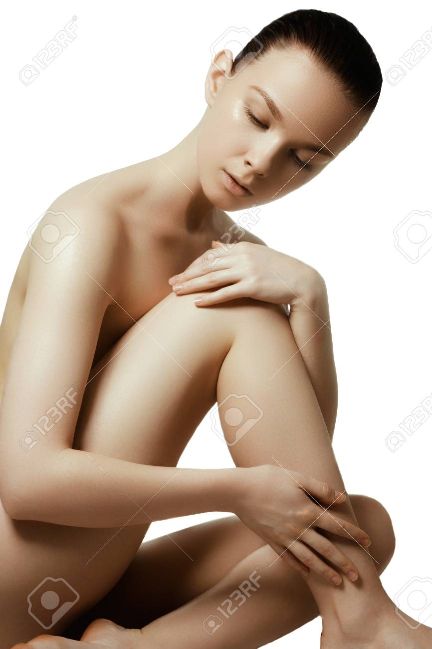 Mulher Nua E Bonita Com Maquiagem Imagem de Stock - Imagem de