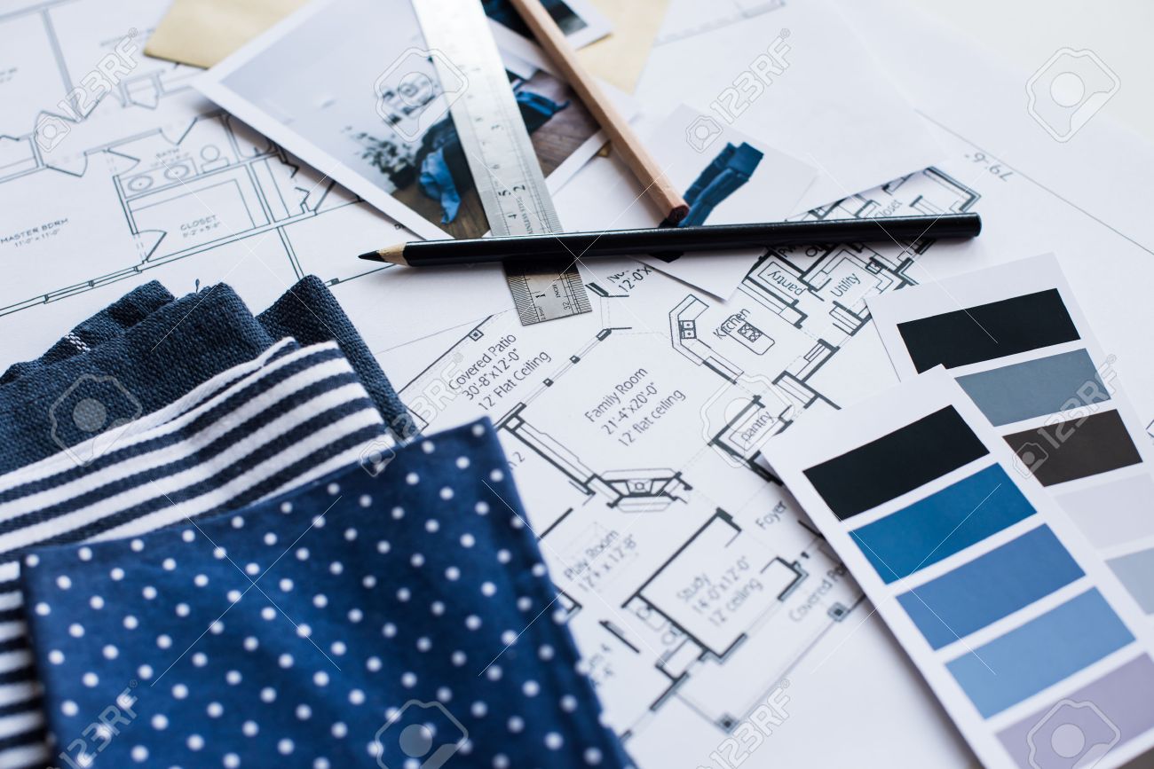 interior designer s working table an architectural plan of the