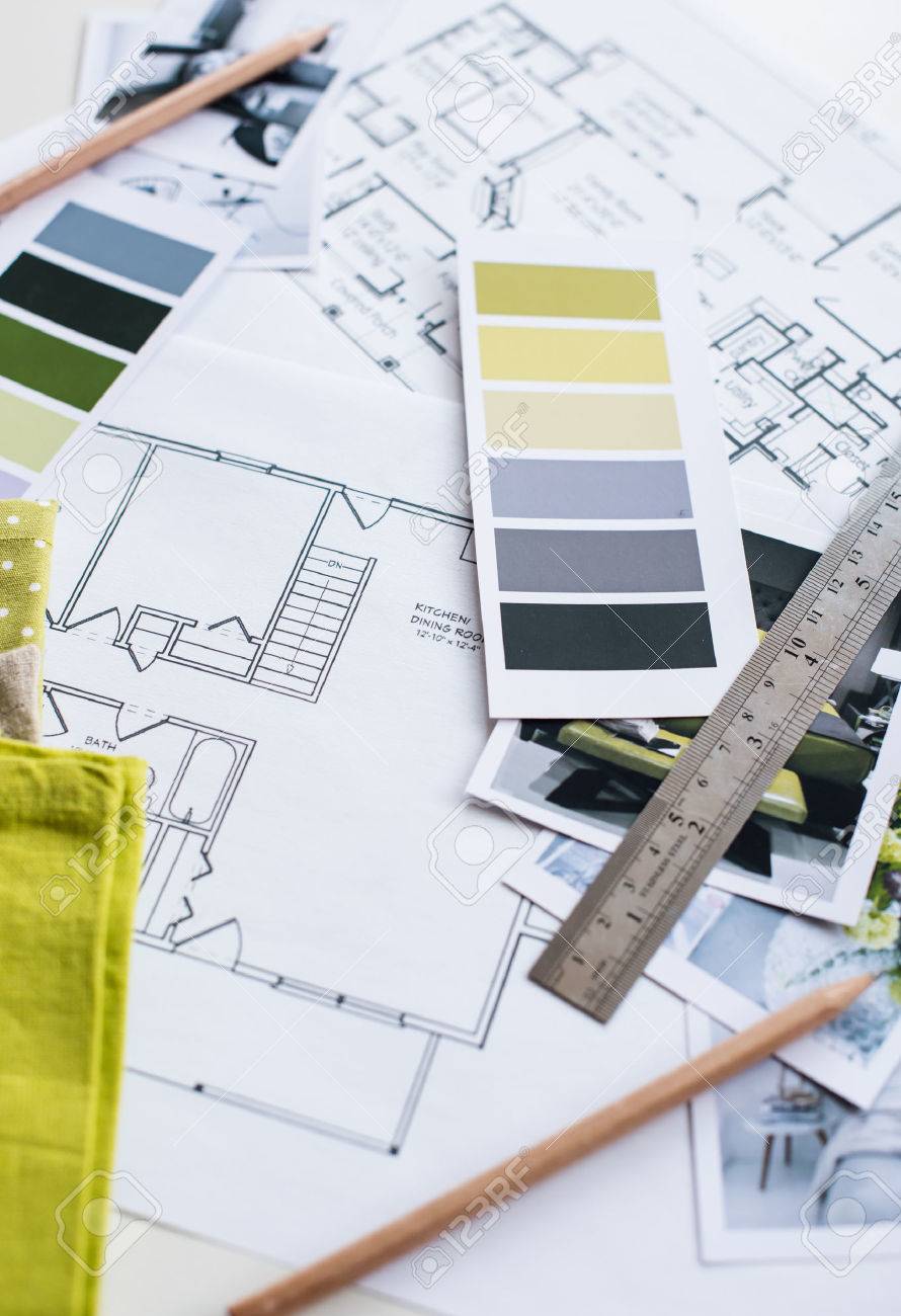 interior designer s working table an architectural plan of the