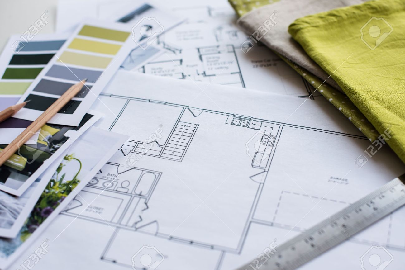 Interior Designers Drawings interior designer's working table, an architectural plan of the Interior Designers Drawings interior designer's working table, an architectural plan of the