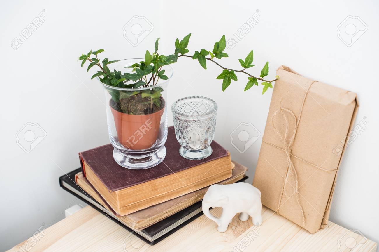 Stylish Home Interior Decor Vintage Style Old Books Green Stock Photo Picture And Royalty Free Image Image 50929474