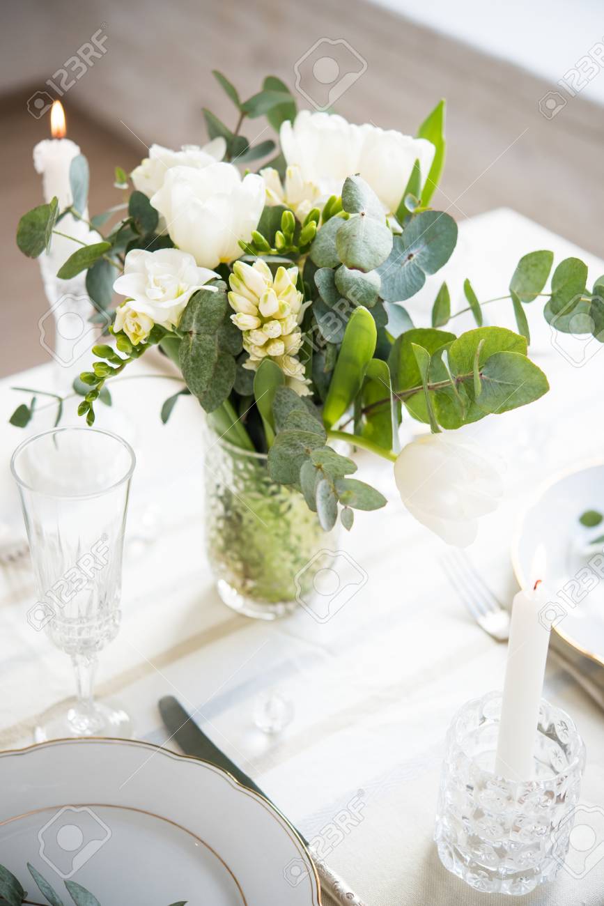 White flower table decorations Clearance