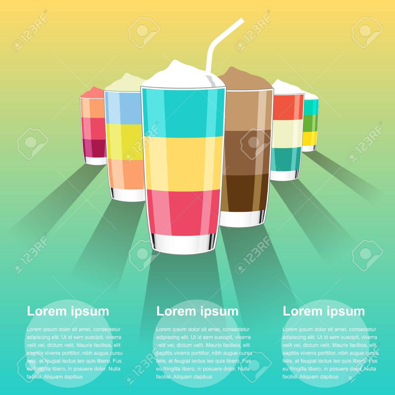 Summer Drink Menu Background Clear Vector Illustration Royalty Free