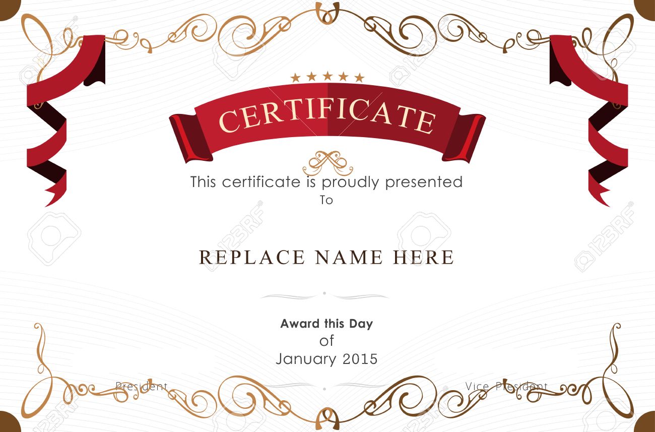 Certificate Border, Certificate Template. Vector Illustration In Award Certificate Border Template