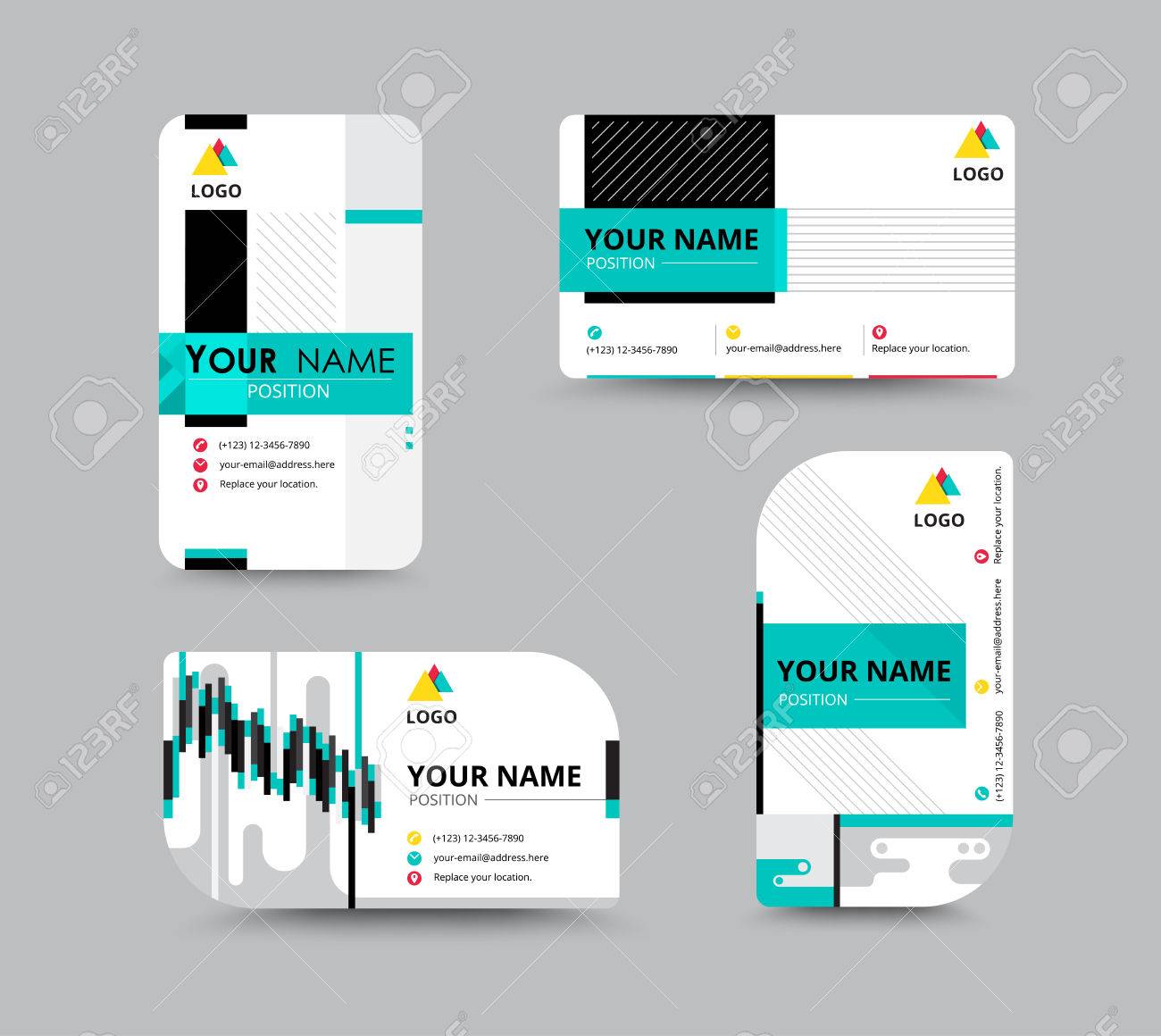 business contact card template design flyer template vector contact cards template