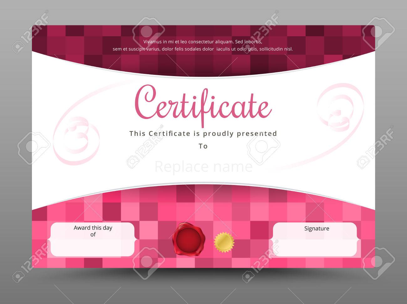 Beauty And Sweet Certificate Template. Vector Illustration Royalty Free  SVG, Cliparts, Vectors, And Stock Illustration. Image 47112593.