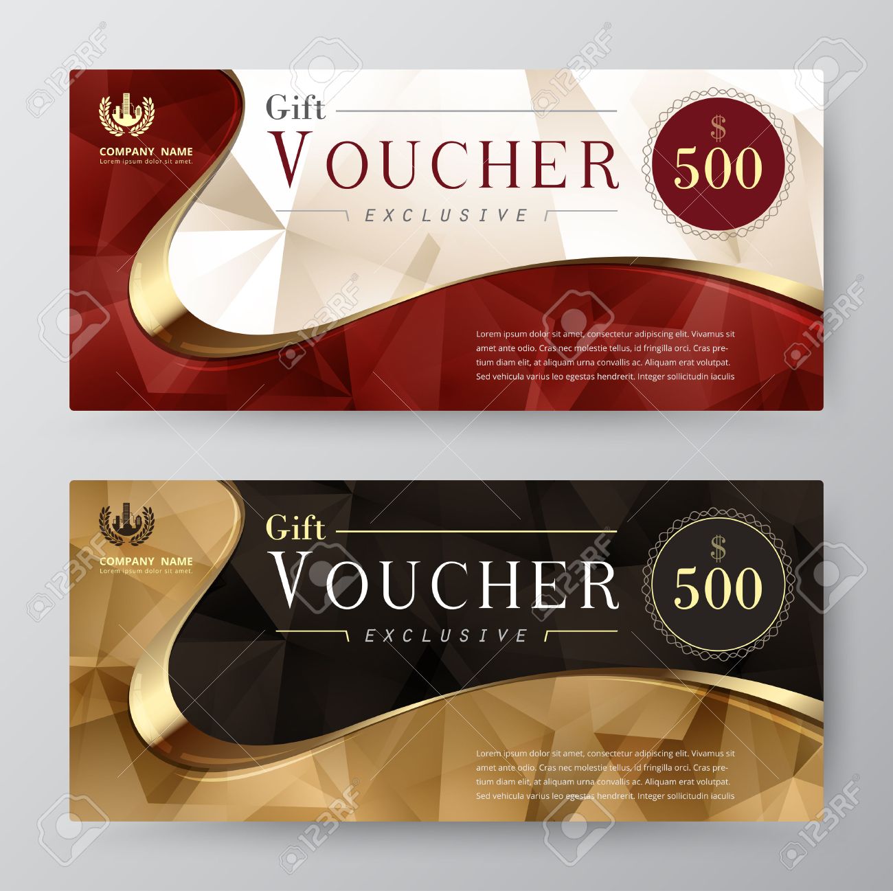 luxury gift voucher template promotion card coupon design