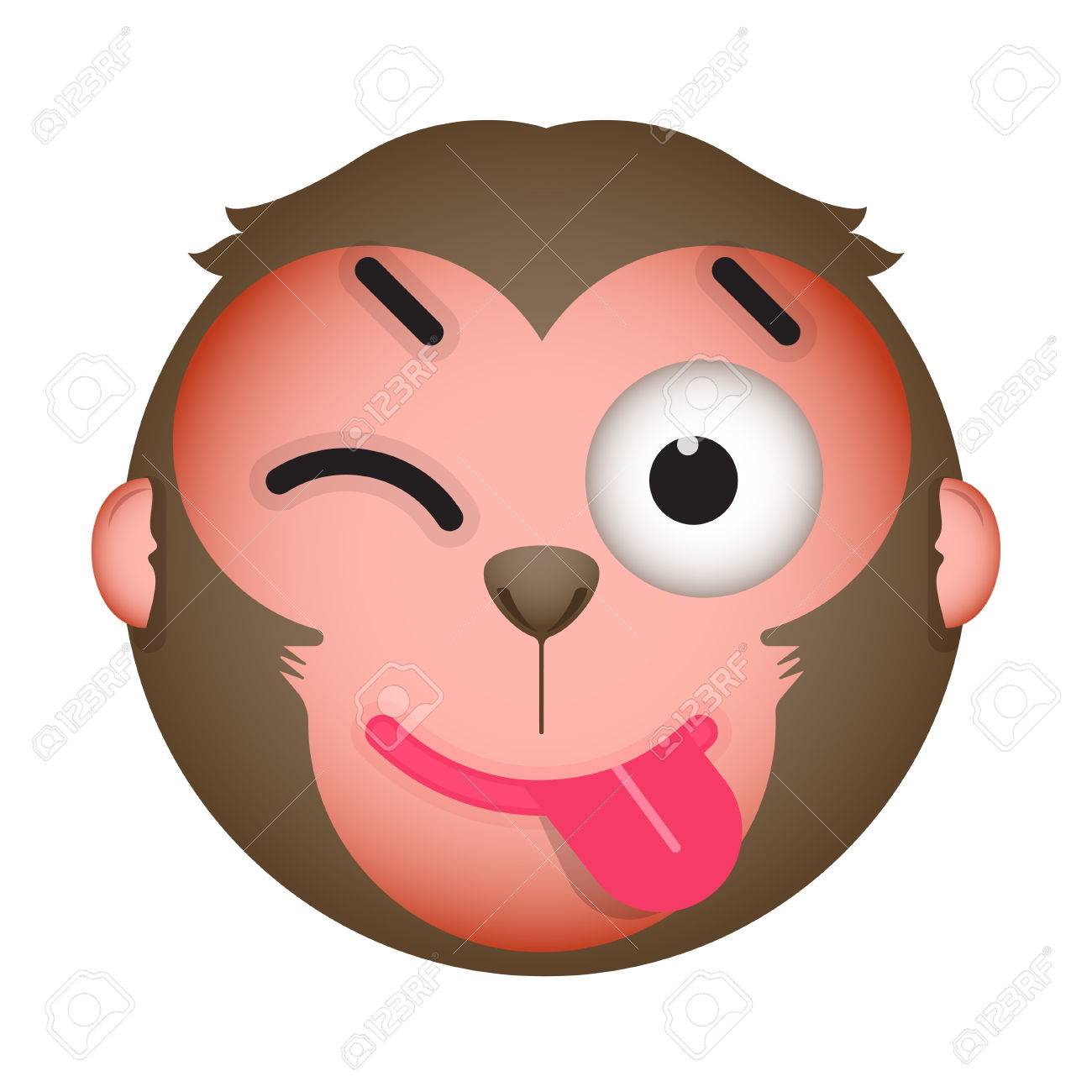 猿顔文字を突き出して舌とウィンクしている目 のイラスト素材 ベクタ Image 猿顔文字を突き出して舌とウィンクしている目 のイラスト素材 ベクタ Image