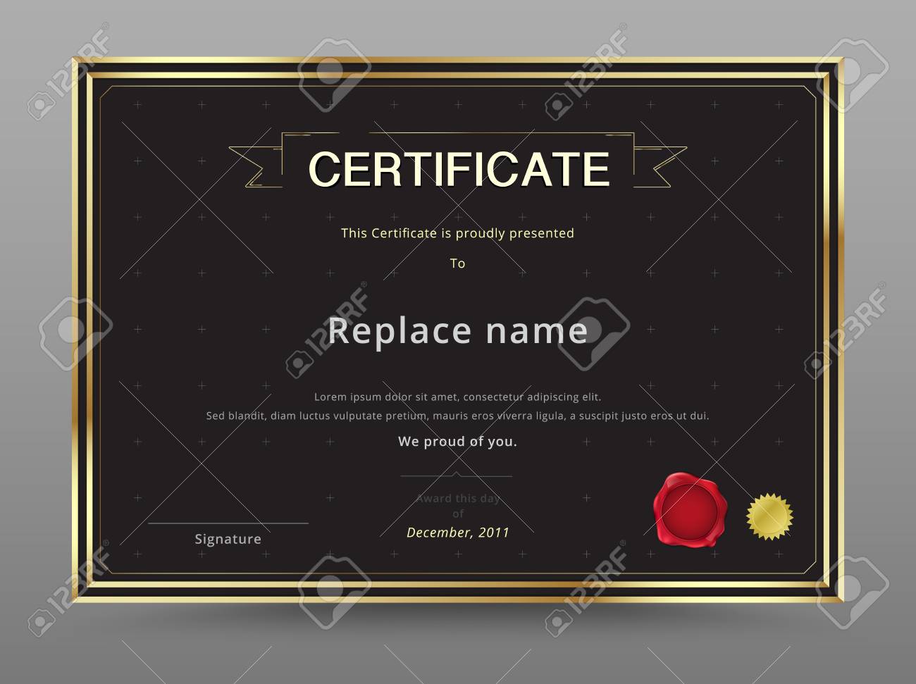 elegant certificate template design gold and black color guarantee