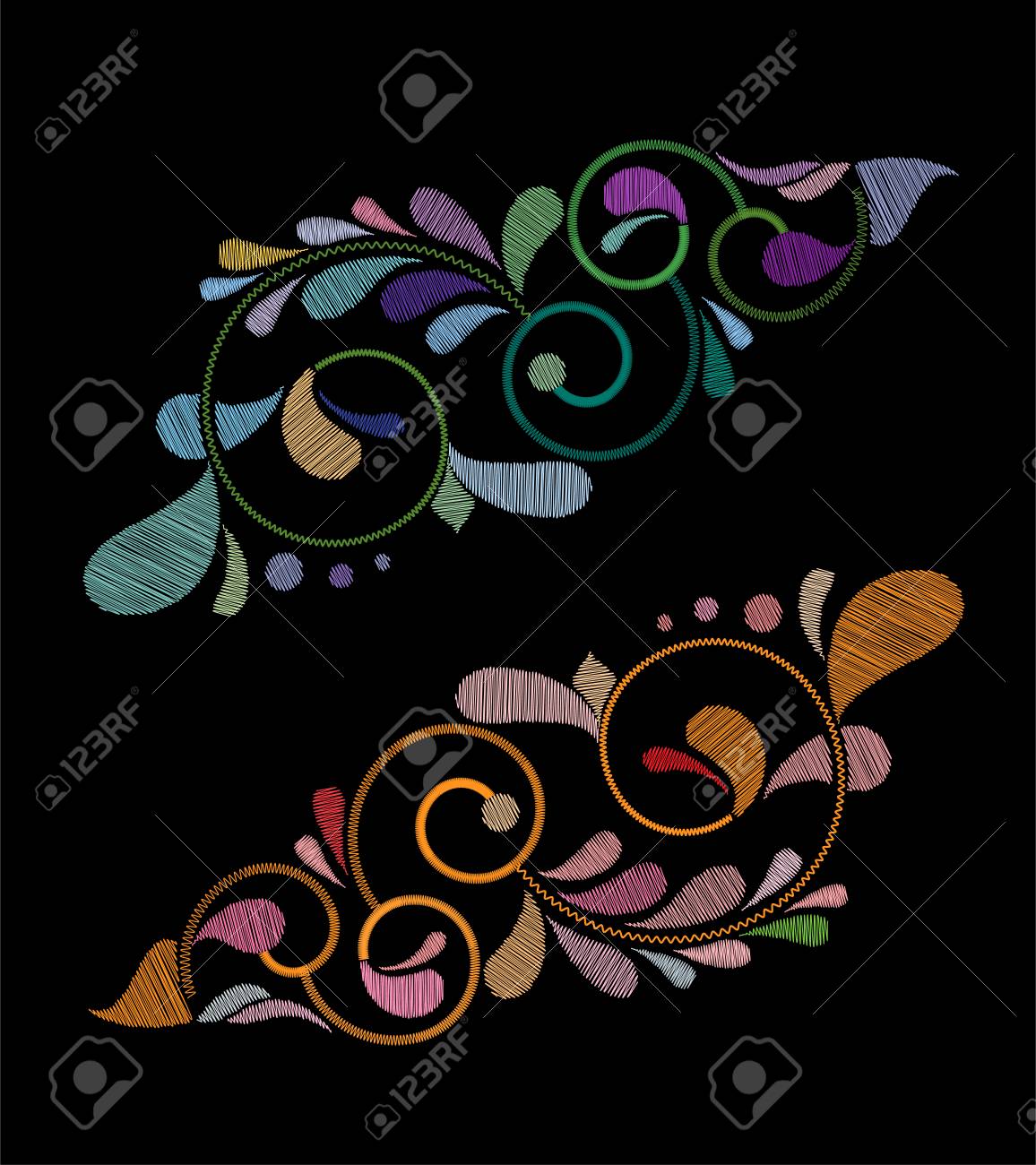 Dessins De Fleur De Tulipe De Broderie Collection Déléments Matelassés Pour Les Correctifs Et Les Autocollants