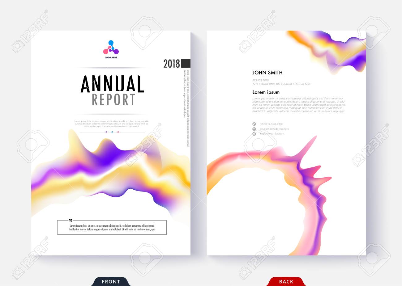 annual report cover template collection design for business document report front page template
