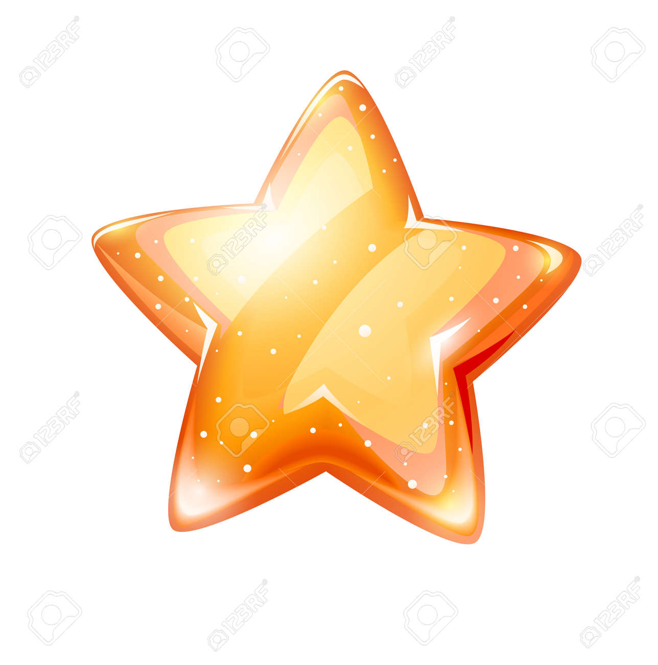 Magia Estrella De Oro Brillante Aislado En El Fondo Blanco ...
