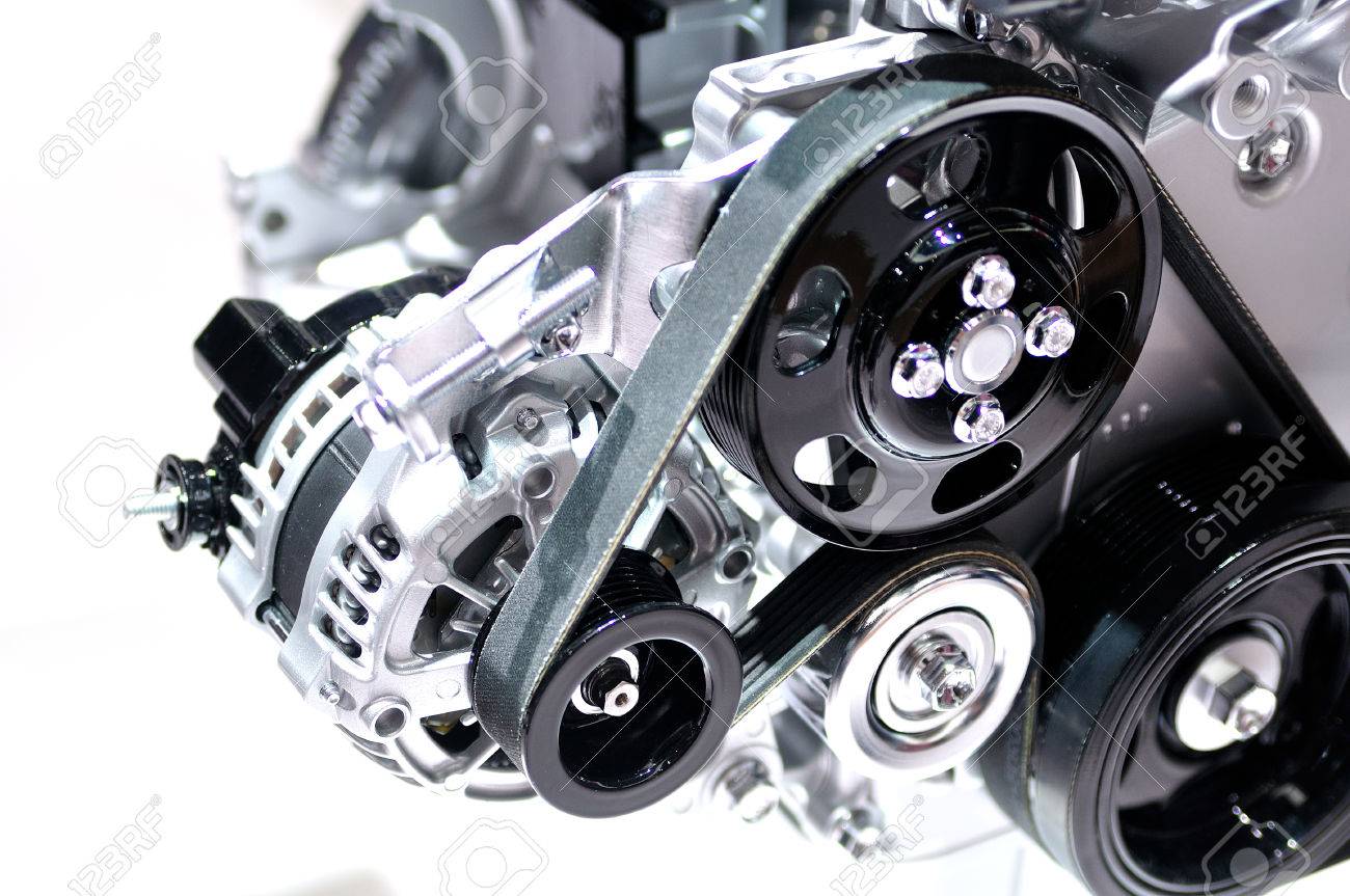 Alternador En Un Coche Con La Correa De Transmisión Aislado. Fotos, Imágenes Y Fotografía De Libres De Derecho. Image 49263750.