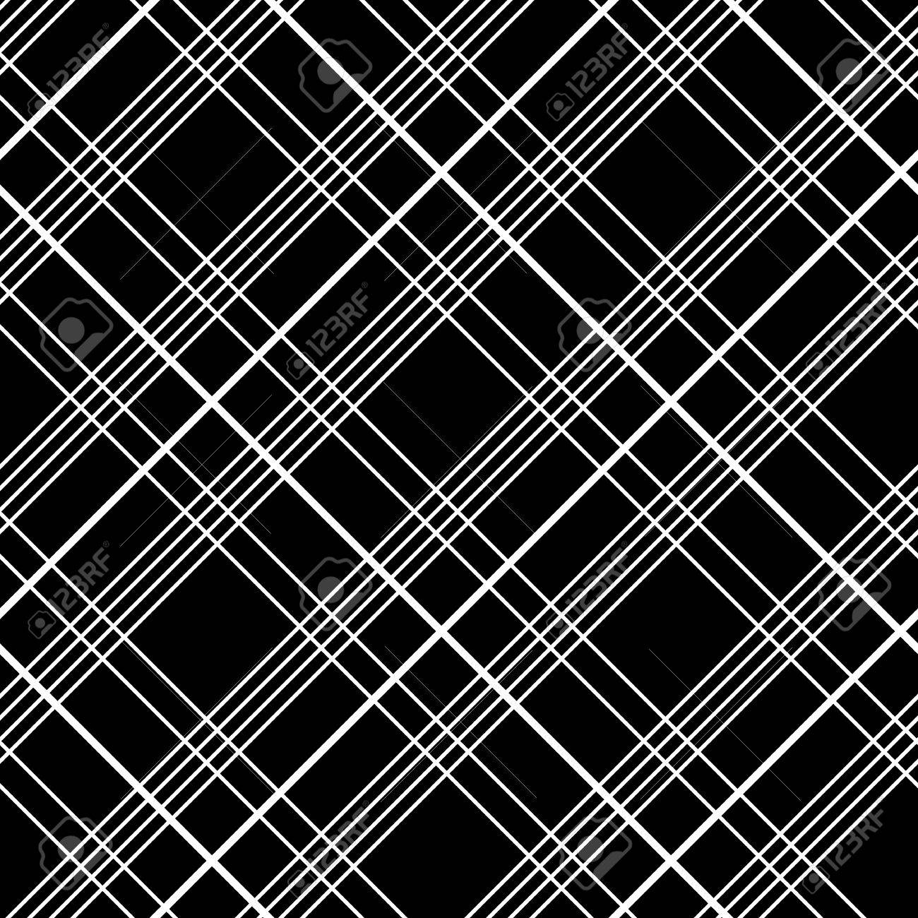 黒地に格子縞布で抽象的なシームレス パターン モノクロでシンプルな市松模様テンプレート 装飾や背景のプレーンのタータンの背景 のイラスト素材 ベクタ Image
