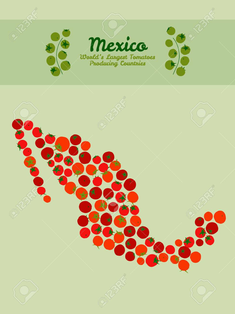 red tomato background mexico map poster or card tomato flyer mexico flyer