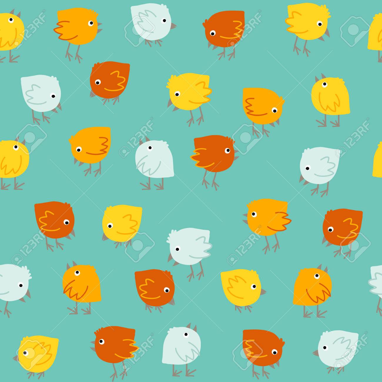 かわいい鳥とカラフルなパターン シームレスです 手描き モダンなパステル カラーの動物背景 壁紙 パターンの塗りつぶし テクスチャの Web ページの背景に使用できます のイラスト素材 ベクタ Image