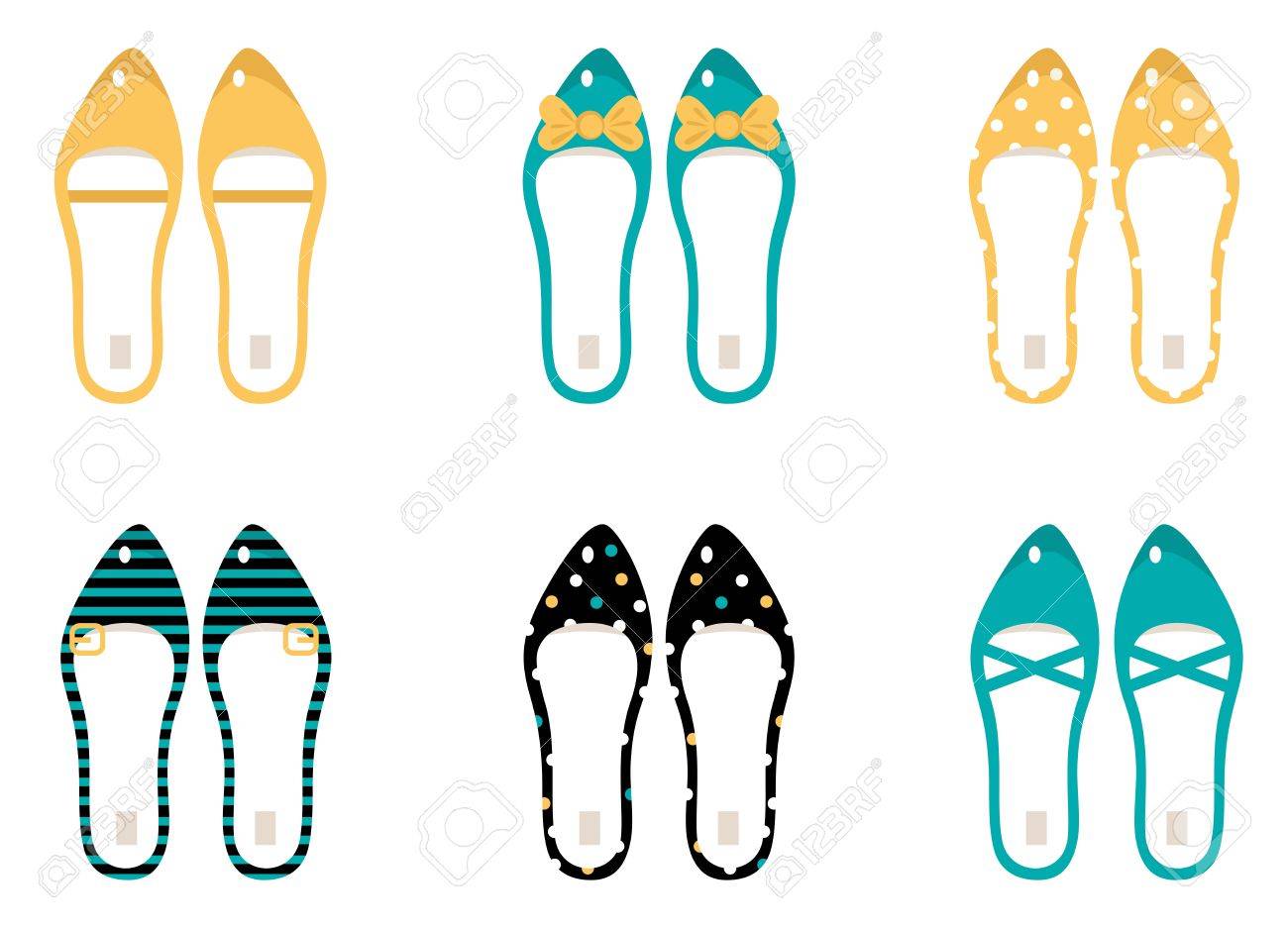 Linda Coleccion De Zapatos Ilustracion Vectorial Ilustraciones Svg Vectoriales Clip Art Vectorizado Libre De Derechos Image