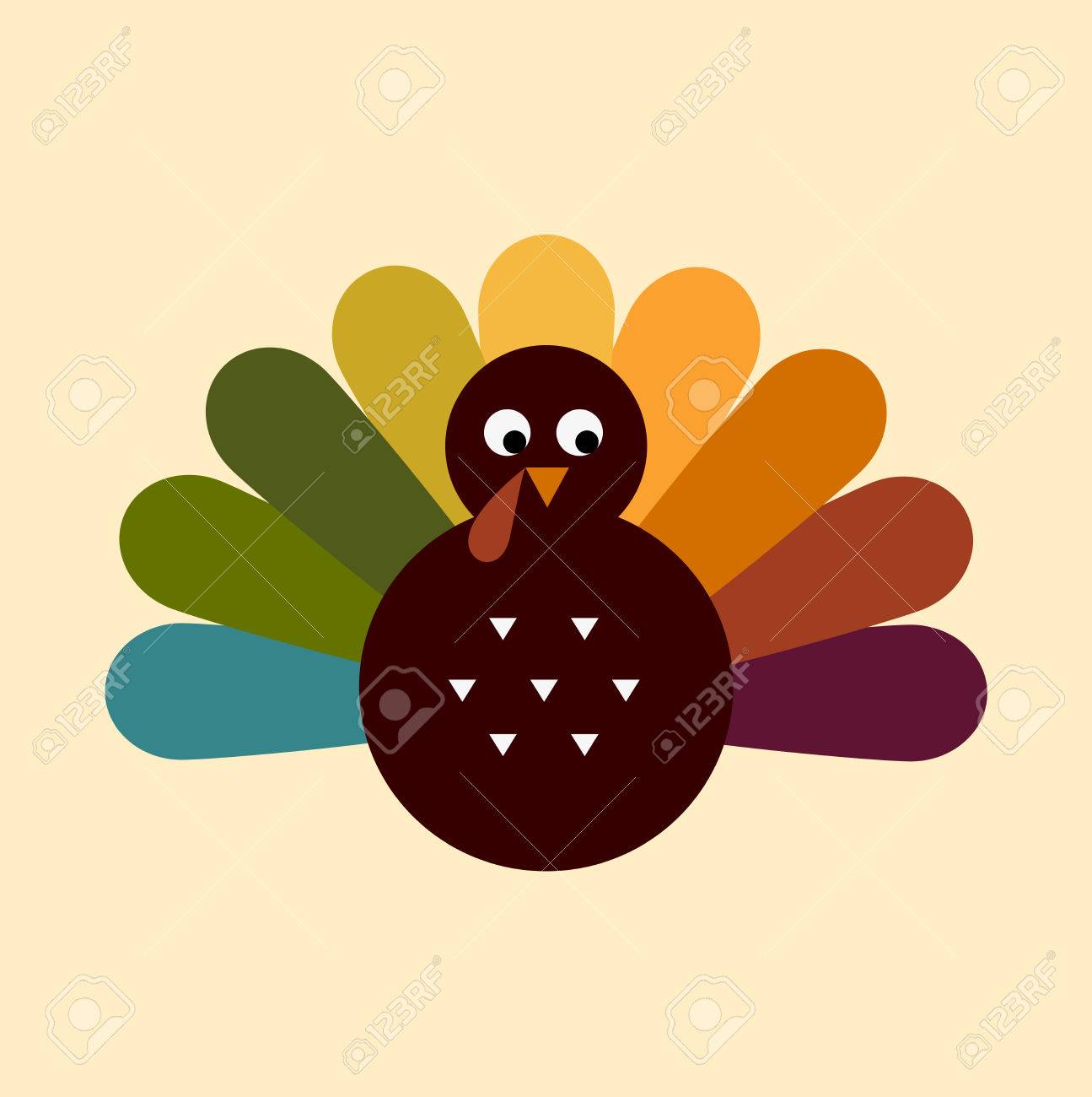 colorful thanksgiving turkey vector cartoon illustration royalty