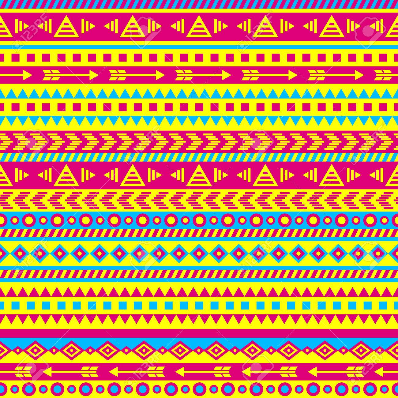 vector seamless aztec pattern in bright color scheme royalty free vector seamless aztec pattern in bright color scheme royalty free