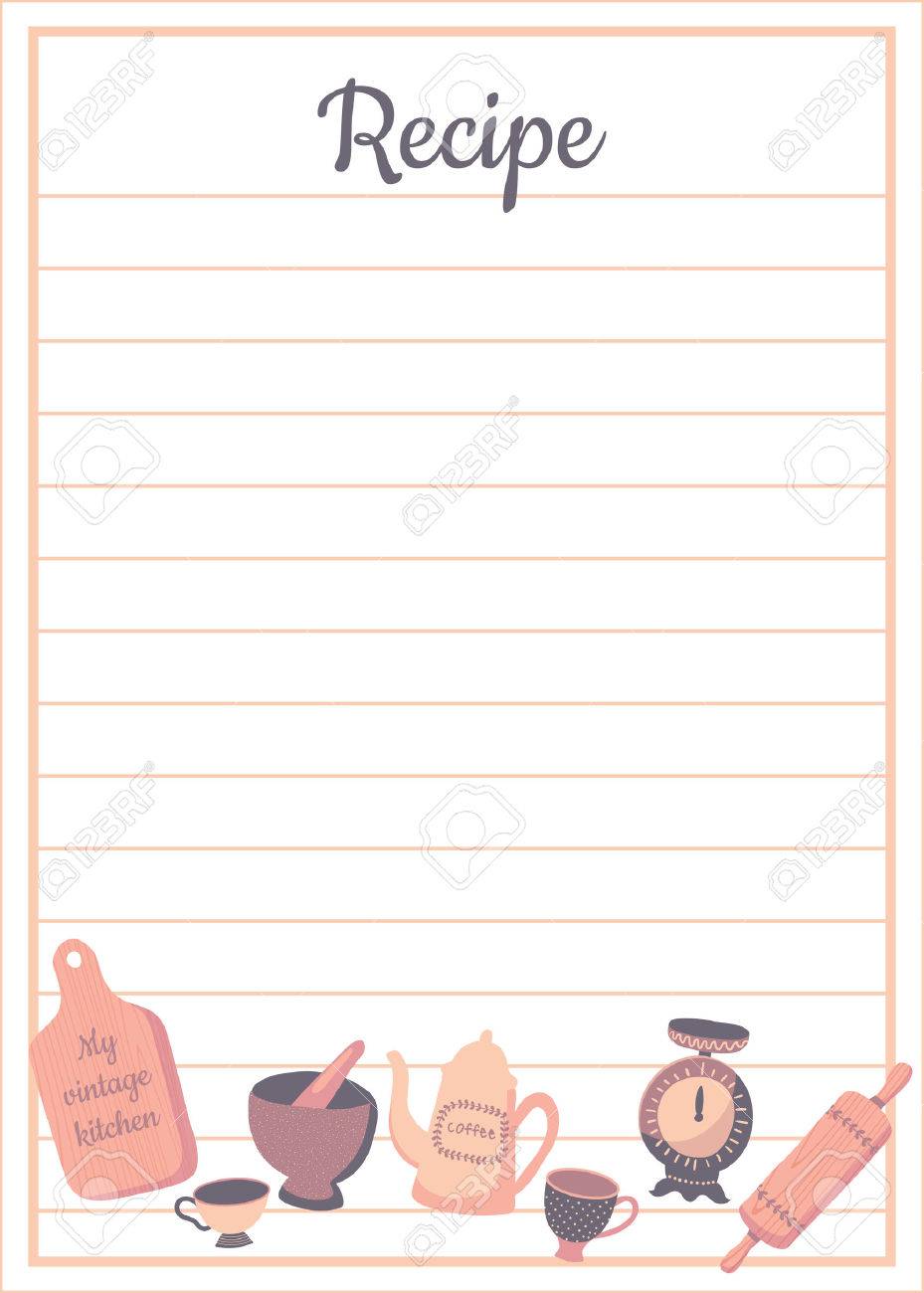 Vintage Kitchen Utensils Illustration template of a recipe card, illustration of vintage kitchen Vintage Kitchen Utensils Illustration template of a recipe card, illustration of vintage kitchen