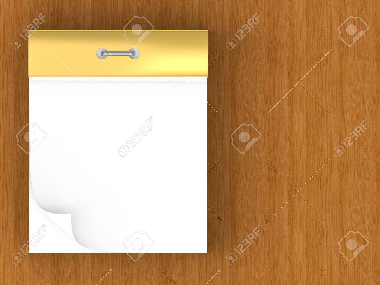 Пустой Отрывной Календарь, Изолированных На Деревянных Фоне Фотография,  картинки, изображения и сток-фотография без роялти. Image 13649758