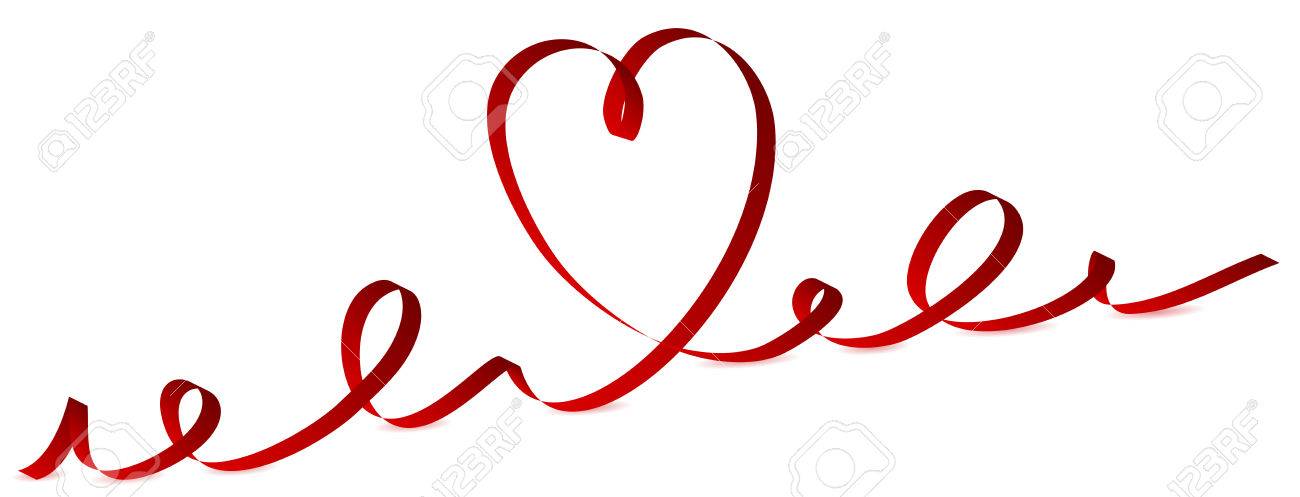 バレンタイン リボン ハート 図の形で のイラスト素材 ベクタ Image