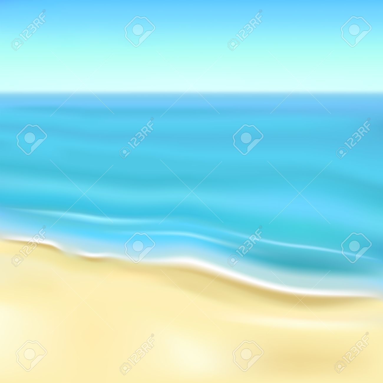Fondo Con Playa De Arena Y El Mar Ilustracion Ilustraciones Vectoriales Clip Art Vectorizado Libre De Derechos Image