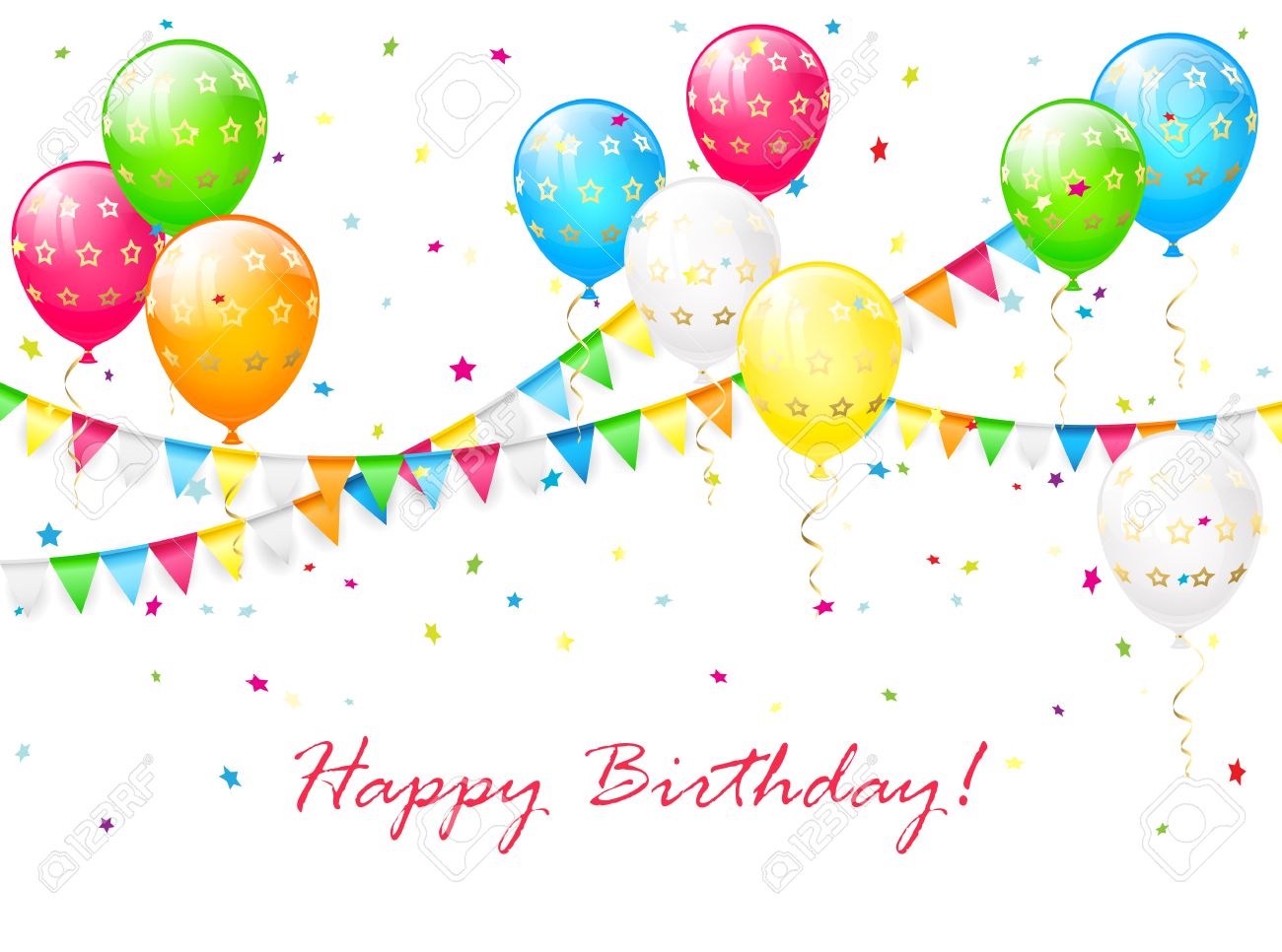 birthday background with multicolored