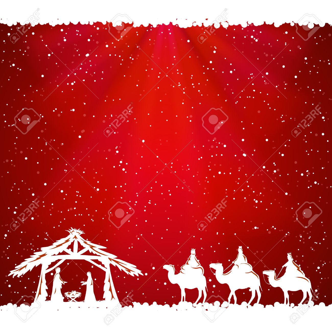 christian christmas scene on red background illustration christian christmas background