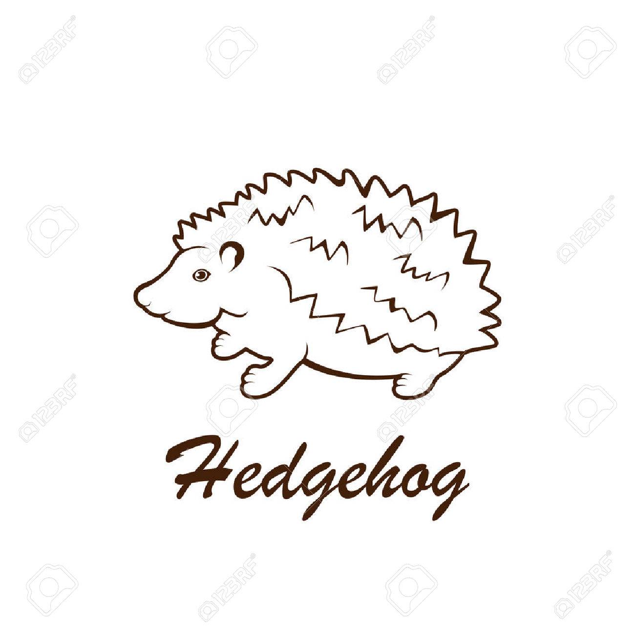 白い背景 イラストの分離したハリネズミのアイコン のイラスト素材 ベクタ Image