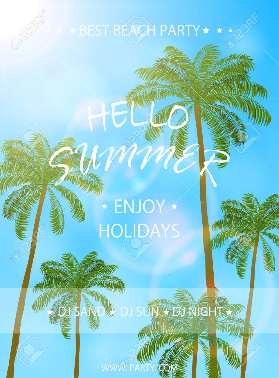 summer beach party flyer template summer holidays poster with beach party flyer background
