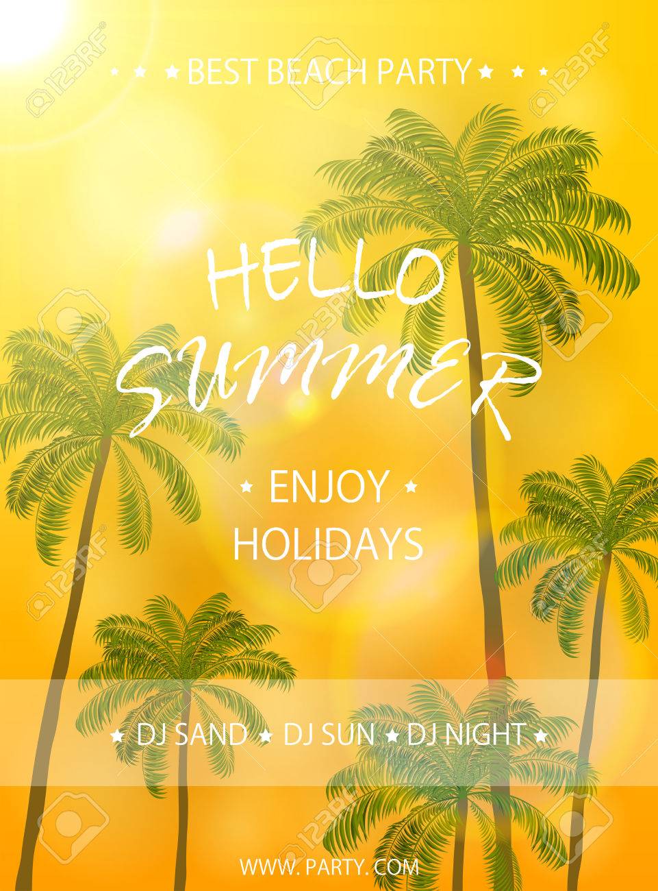 summer beach party flyer template summer holidays poster with beach party flyer background