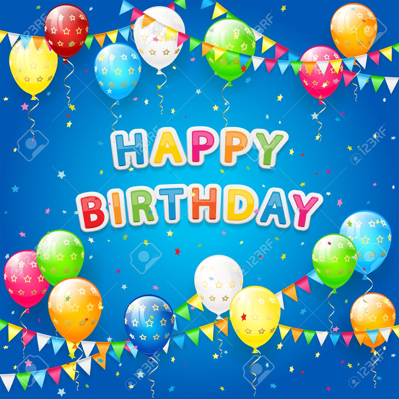 happy birthday background blue