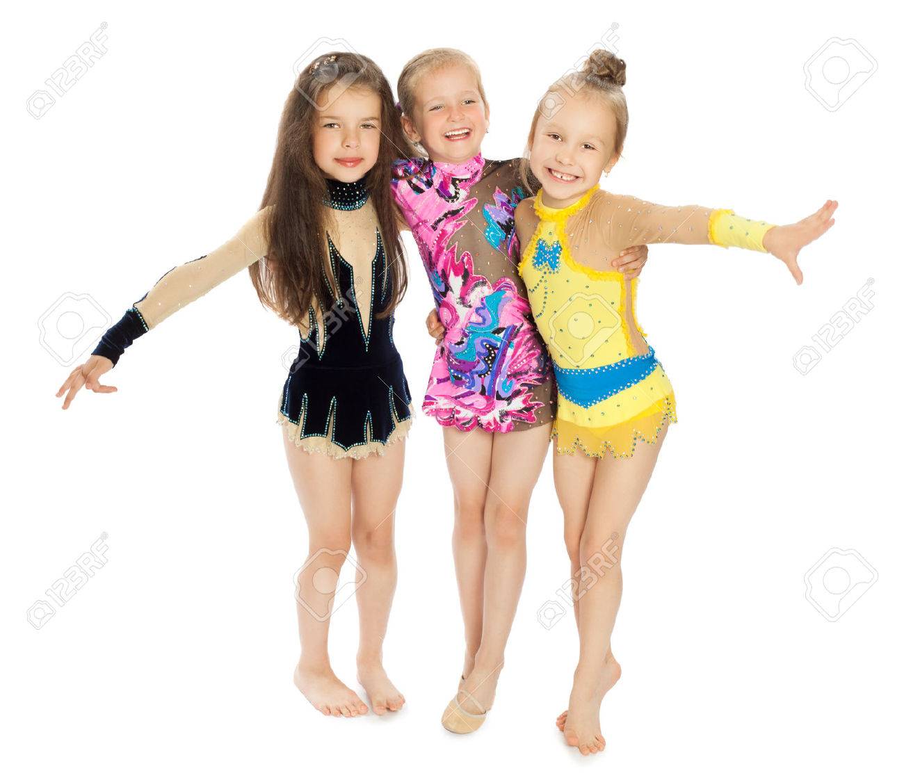 Three beautiful girls beautiful girls sports swimsuits hugging each other.Isolated on white background - 48440506 Three beautiful girls beautiful girls sports swimsuits hugging each other.Isolated on white background - 48440506