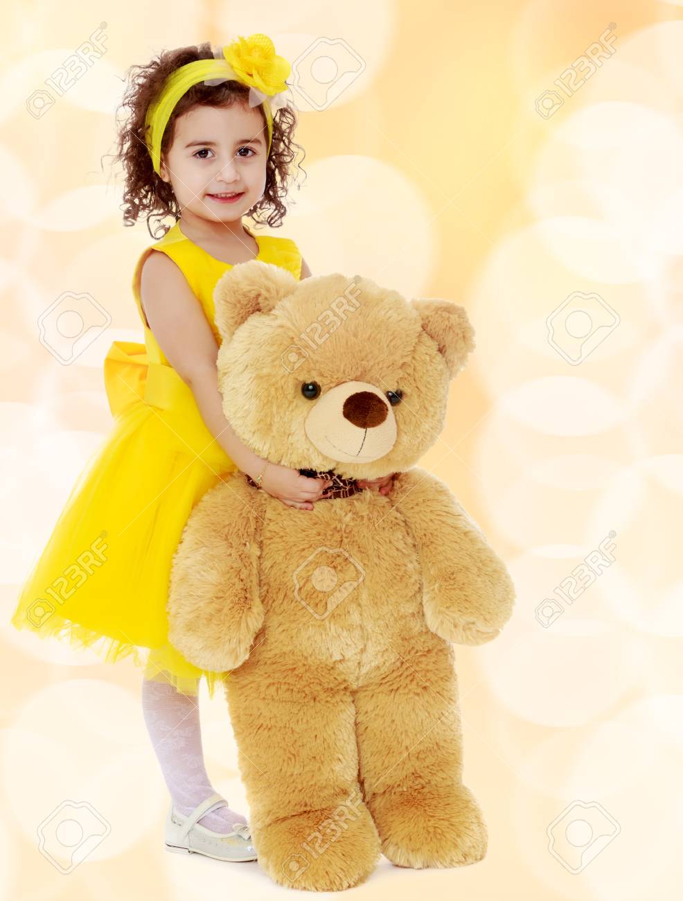 yellow big teddy bear
