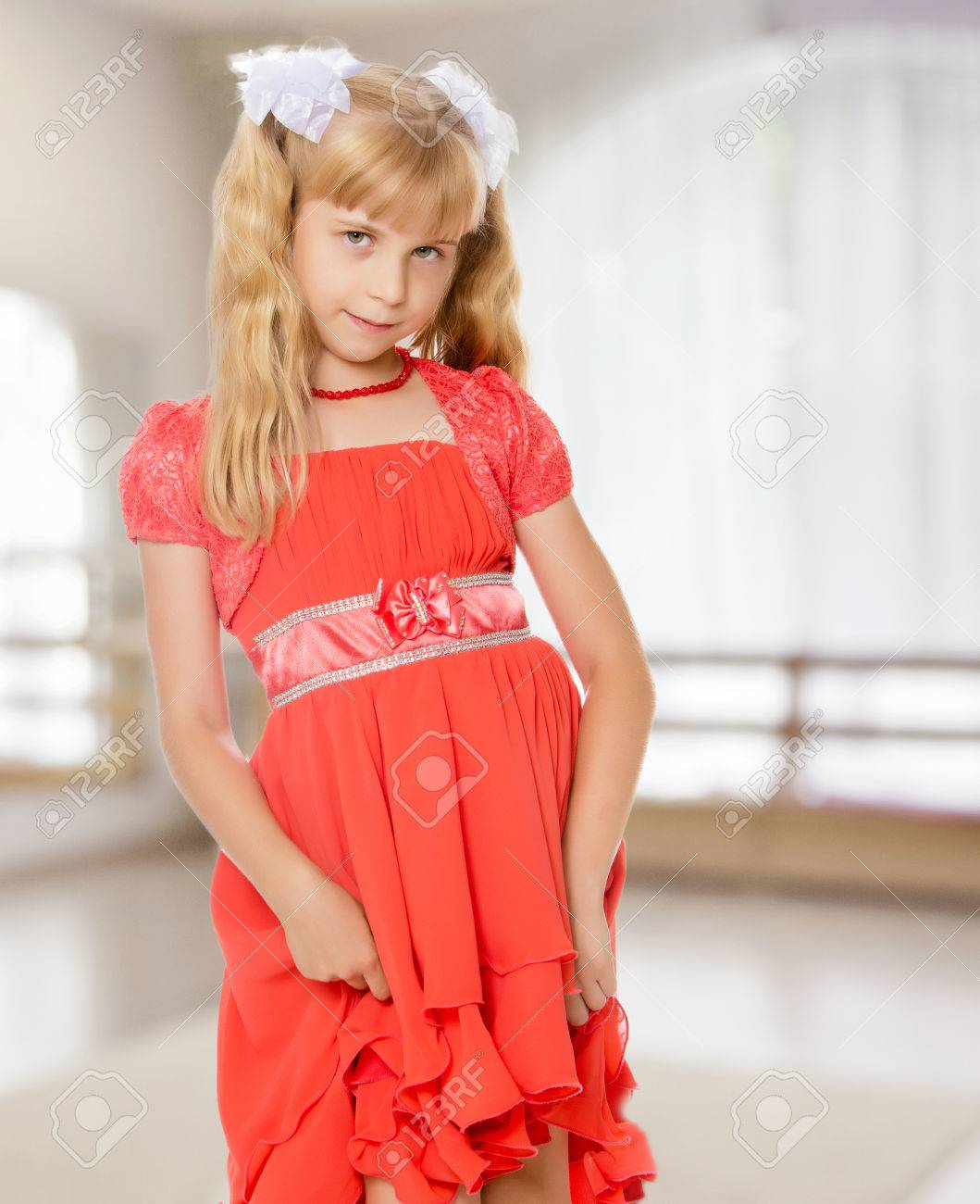 little girl orange dress