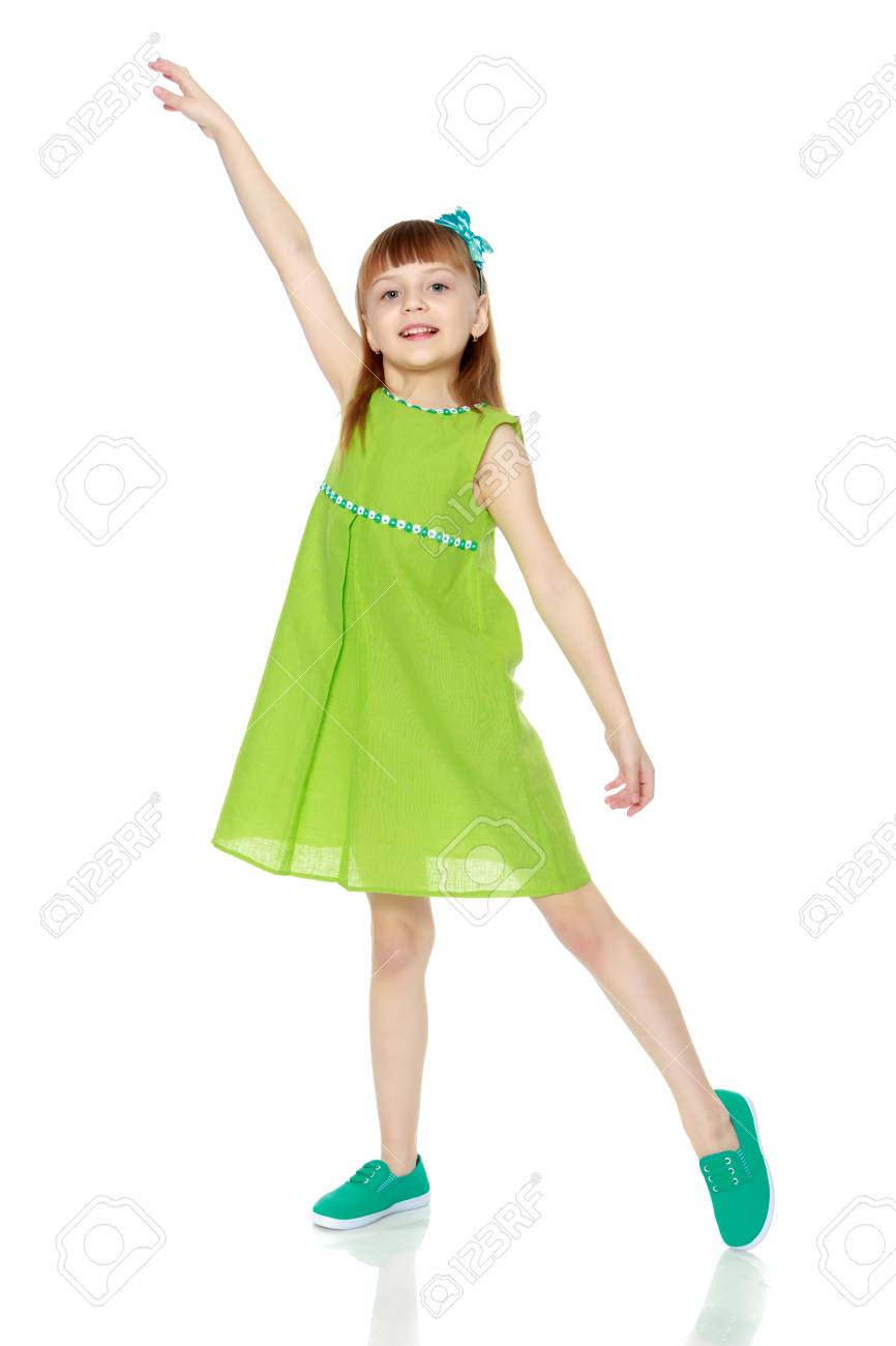 robe enfant verte