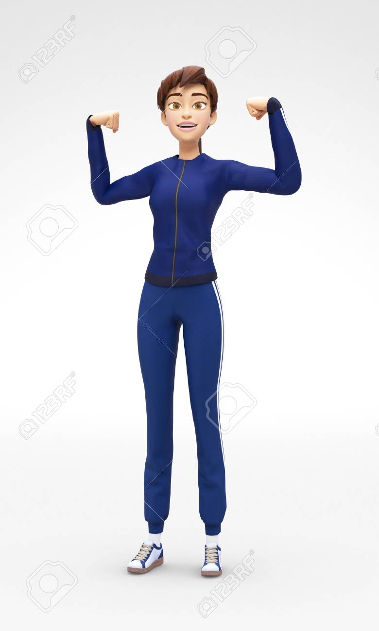 自信を持って 強いジェニー 3 D 漫画の女性キャラクターのスポーツ モデル プロジェクト力示して強度とショーの筋肉 アスレチックジム汗スーツ 白色のスポット ライトの背景に分離 の写真素材 画像素材 Image 自信を持って 強いジェニー 3 D 漫画の女性キャラクターのスポーツ モデル プロジェクト力示して強度とショーの筋肉 アスレチックジム汗スーツ 白色のスポット ライトの背景に分離 の写真素材 画像素材 Image