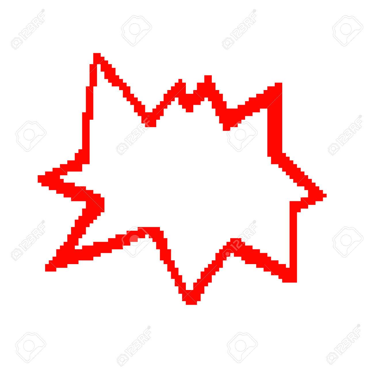 Pixel 8 Bits Dessin Anime Illustration De La Ligne Rouge Explosion Dans Le Style Bande Dessinee Vide Vide Isole Sur Fond Blanc Vecteur Eps 10 Bulle Banque D Images Et Photos Libres De